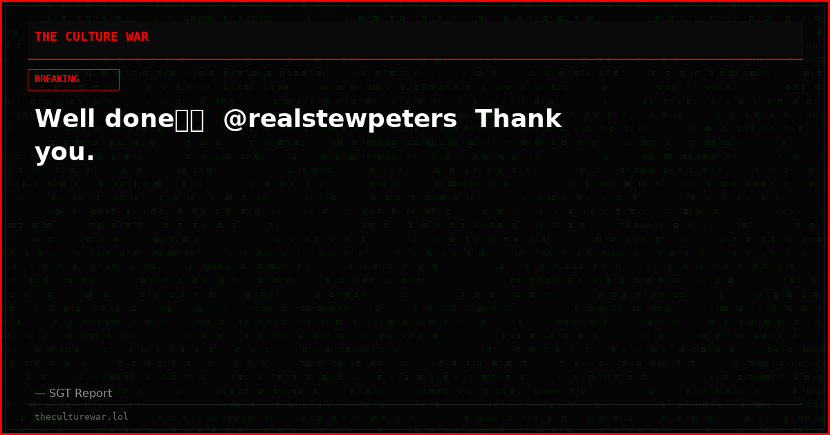 Well done👏👏  @realstewpeters  Thank you.