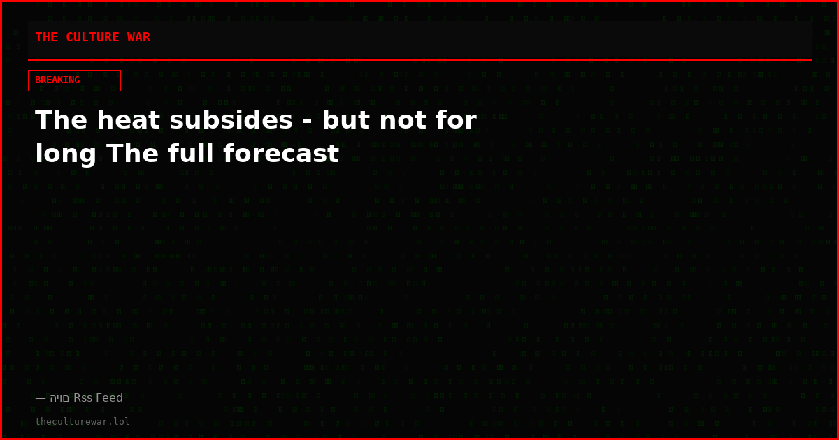 The heat subsides - but not for long The full forecast