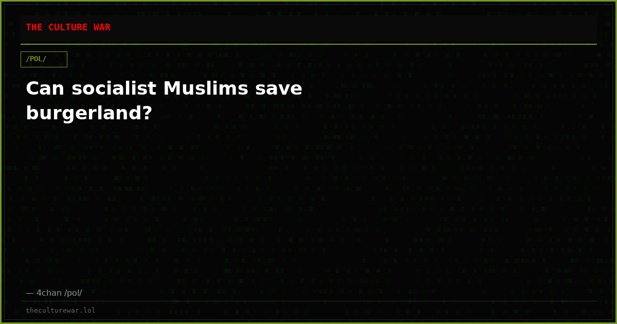 Can socialist Muslims save burgerland?