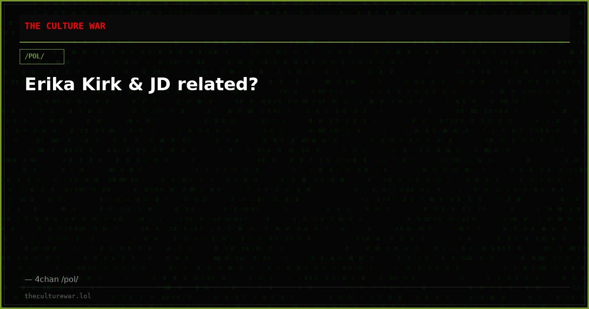 Erika Kirk & JD related?
