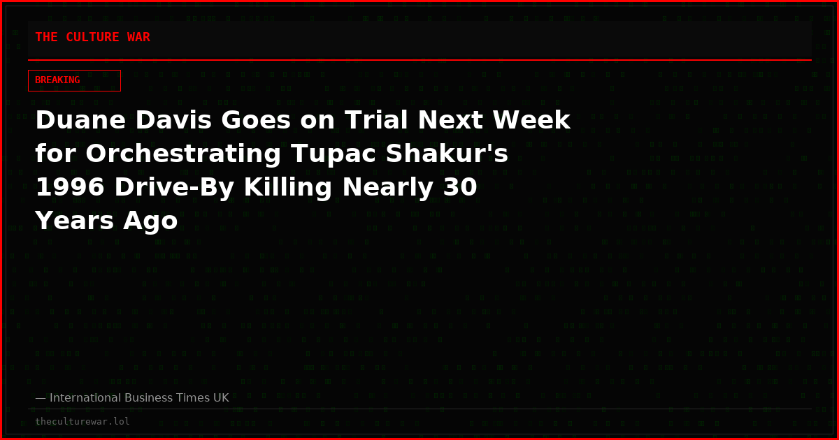 Duane Davis Goes on Trial Next Week for Orchestrating Tupac Shakur's 1996 Drive-By Killing Nearly 30 Years Ago