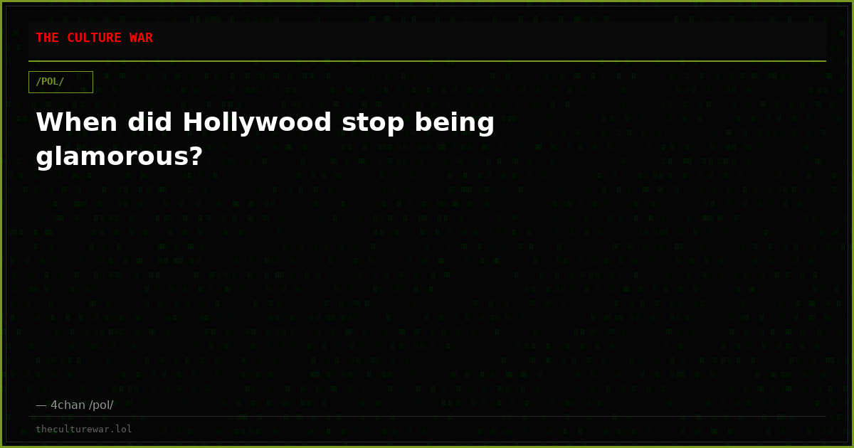 When did Hollywood stop being glamorous?