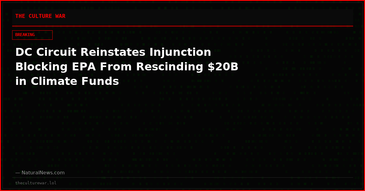 DC Circuit Reinstates Injunction Blocking EPA From Rescinding $20B in Climate Funds