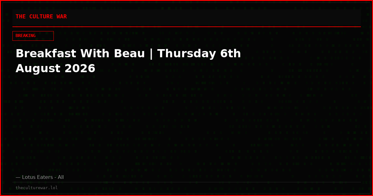 Breakfast With Beau | Thursday 6th August 2026