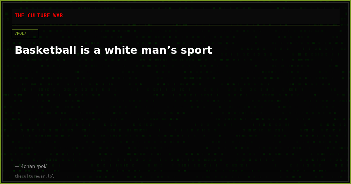 Basketball is a white man’s sport