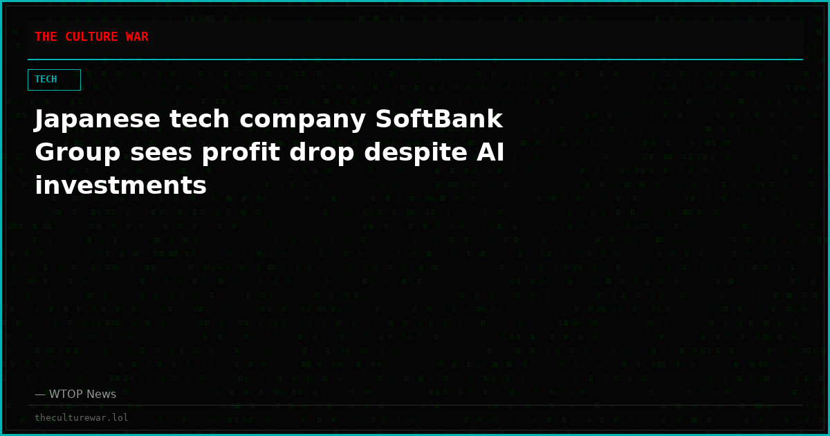 Japanese tech company SoftBank Group sees profit drop despite AI investments