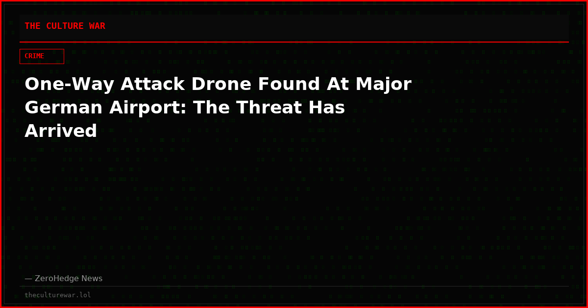 One-Way Attack Drone Found At Major German Airport: The Threat Has Arrived