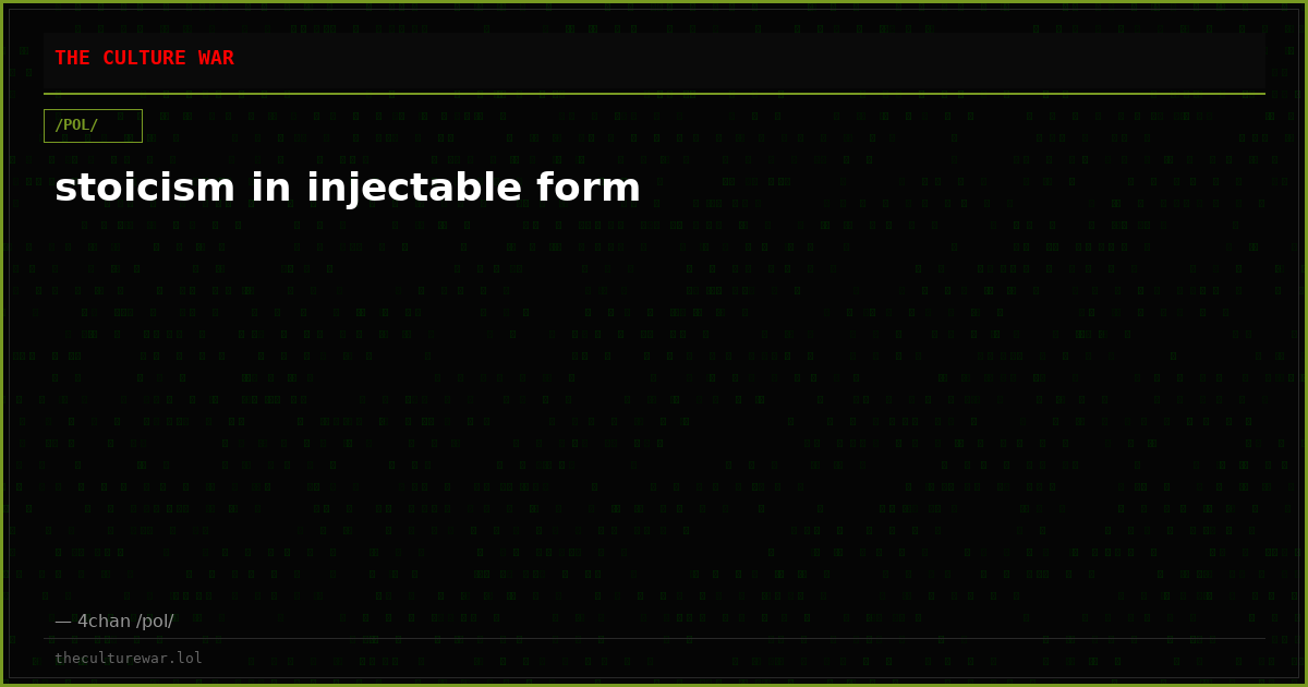 stoicism in injectable form