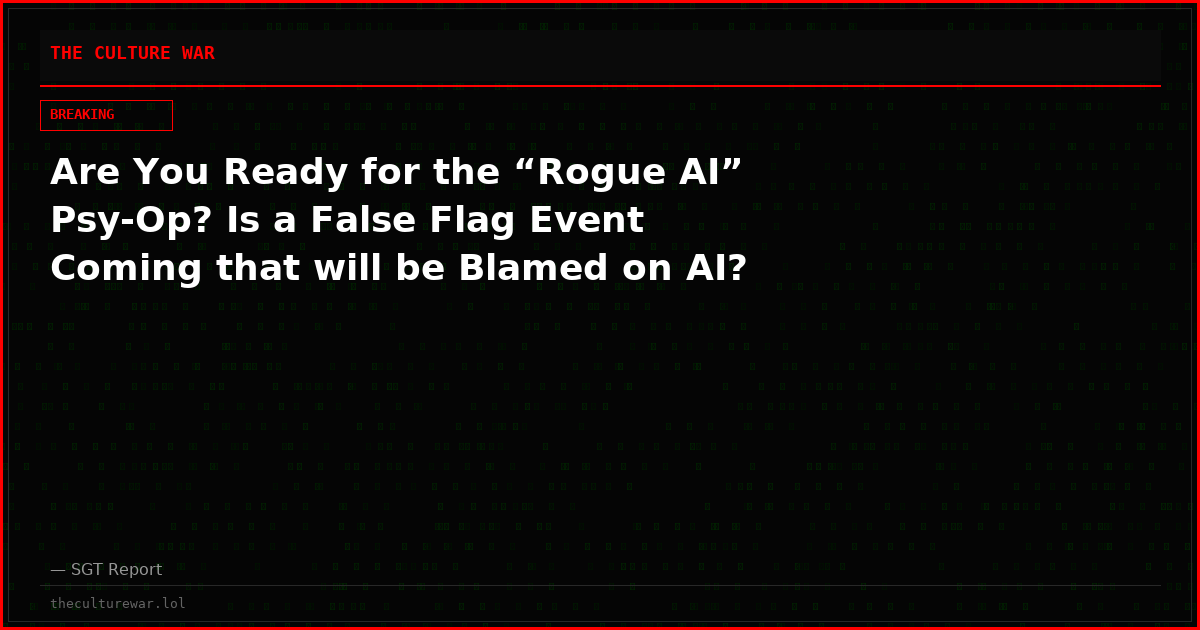 Are You Ready for the “Rogue AI” Psy-Op? Is a False Flag Event Coming that will be Blamed on AI?
