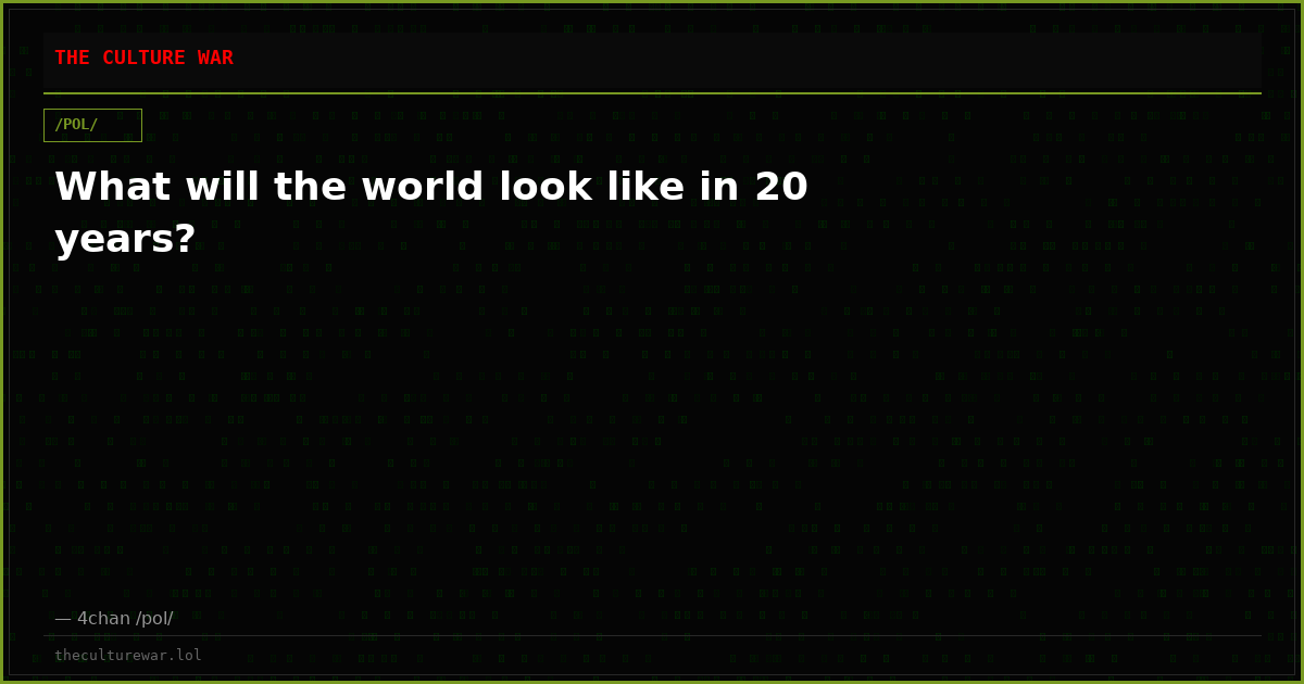What will the world look like in 20 years?