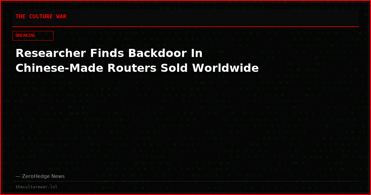 Researcher Finds Backdoor In Chinese-Made Routers Sold Worldwide