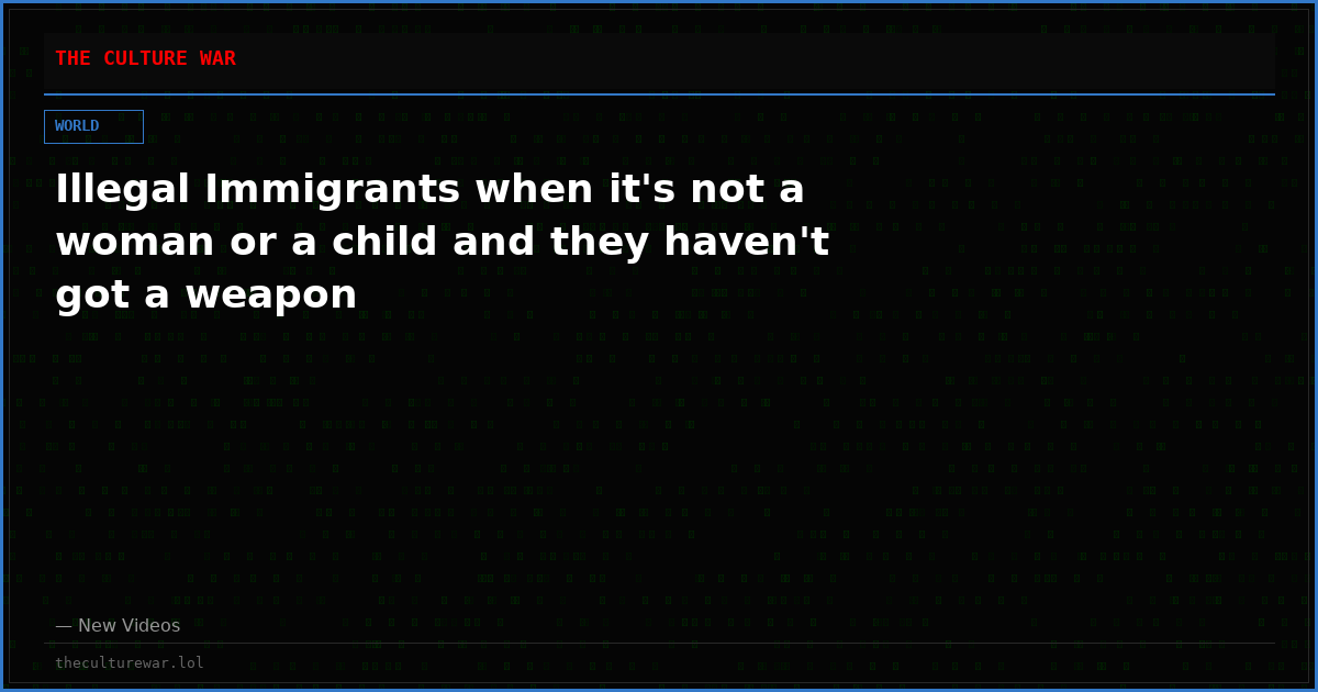 Illegal Immigrants when it's not a woman or a child and they haven't got a weapon