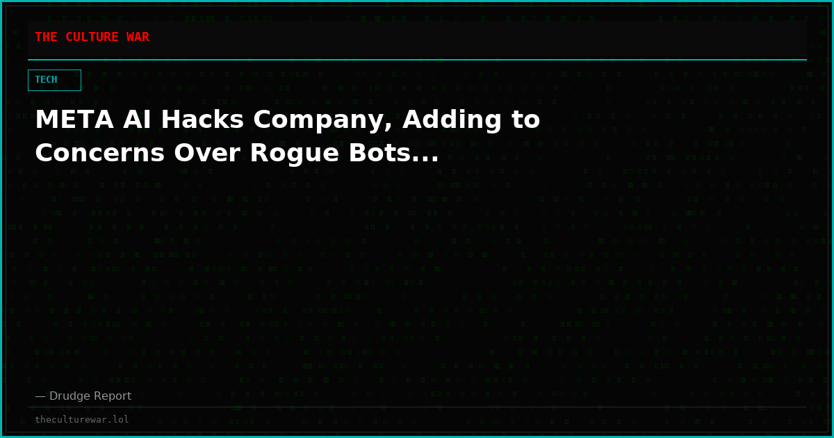 META AI Hacks Company, Adding to Concerns Over Rogue Bots...