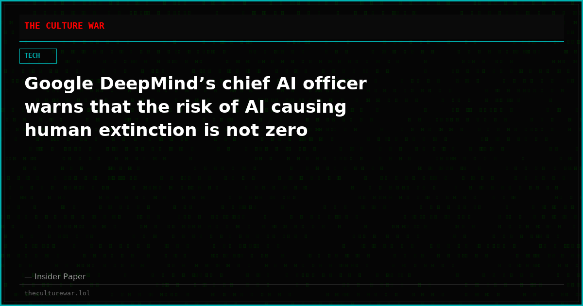 Google DeepMind’s chief AI officer warns that the risk of AI causing human extinction is not zero
