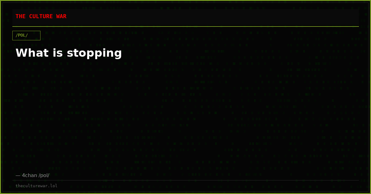 What is stopping