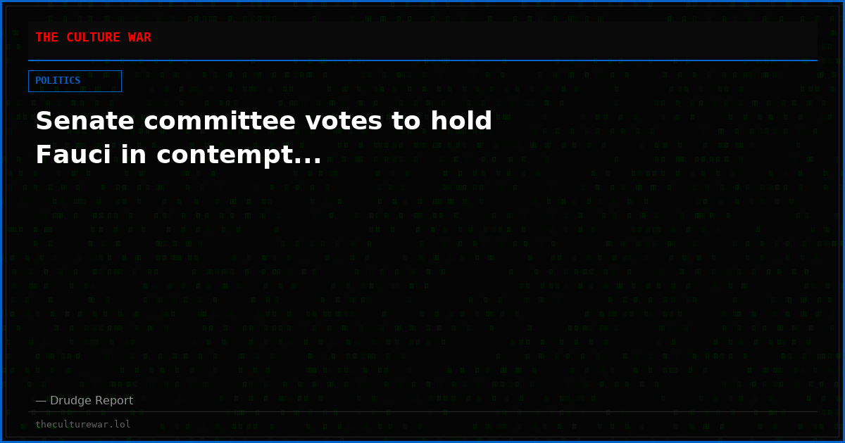 Senate committee votes to hold Fauci in contempt...