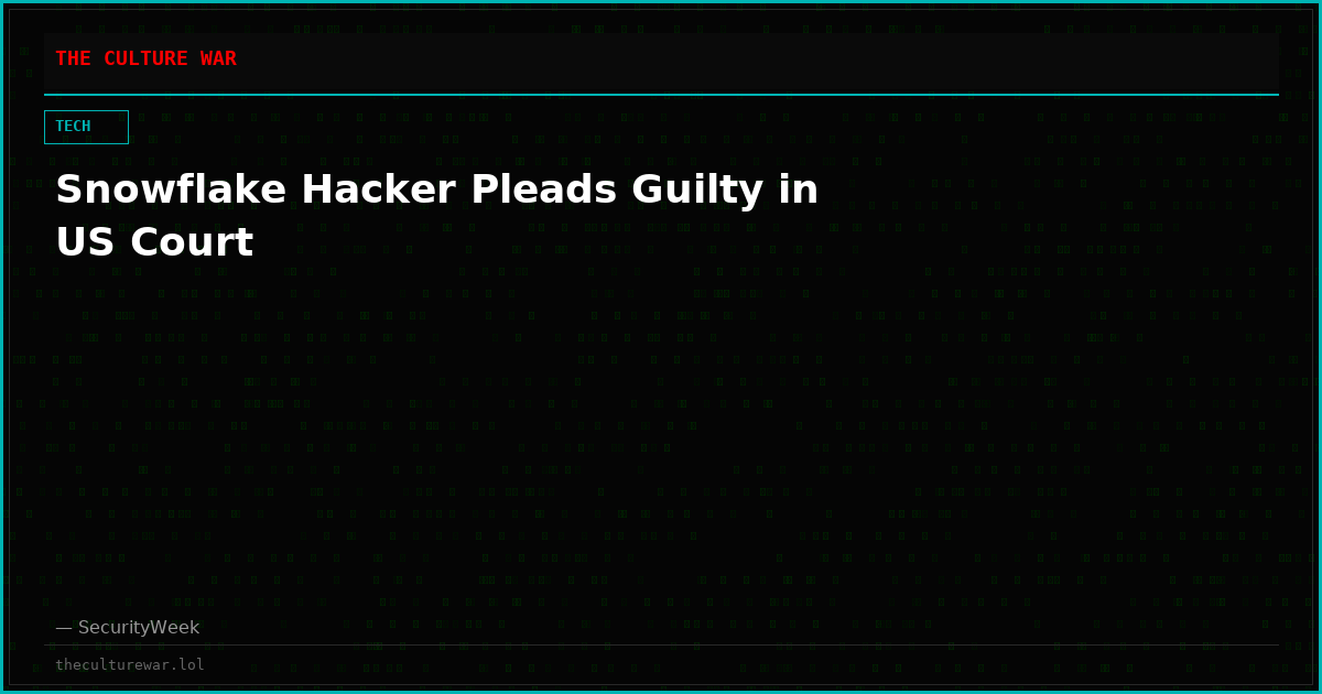 Snowflake Hacker Pleads Guilty in US Court