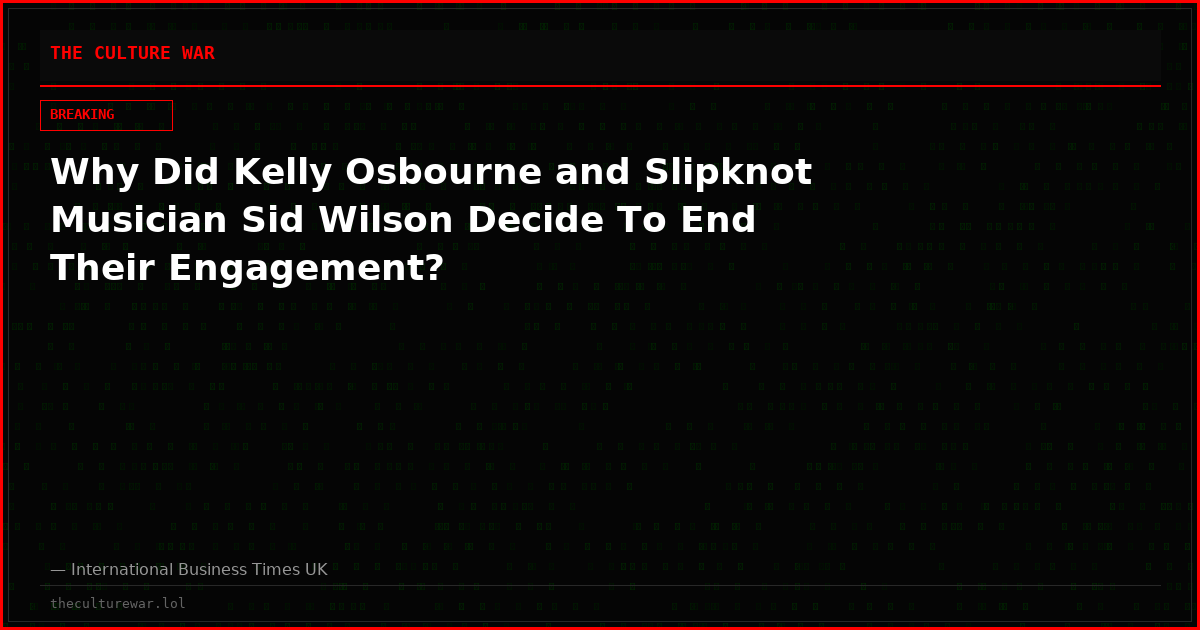 Why Did Kelly Osbourne and Slipknot Musician Sid Wilson Decide To End Their Engagement?