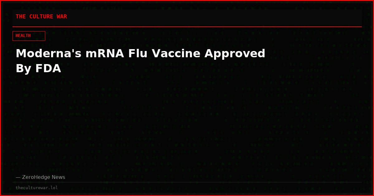 Moderna's mRNA Flu Vaccine Approved By FDA