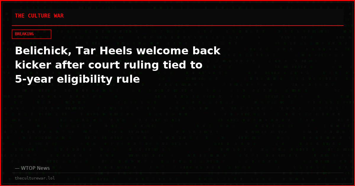 Belichick, Tar Heels welcome back kicker after court ruling tied to 5-year eligibility rule