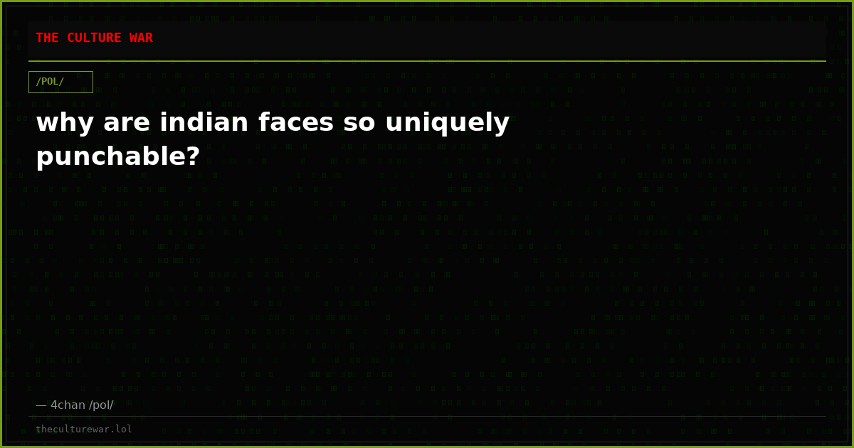 why are indian faces so uniquely punchable?