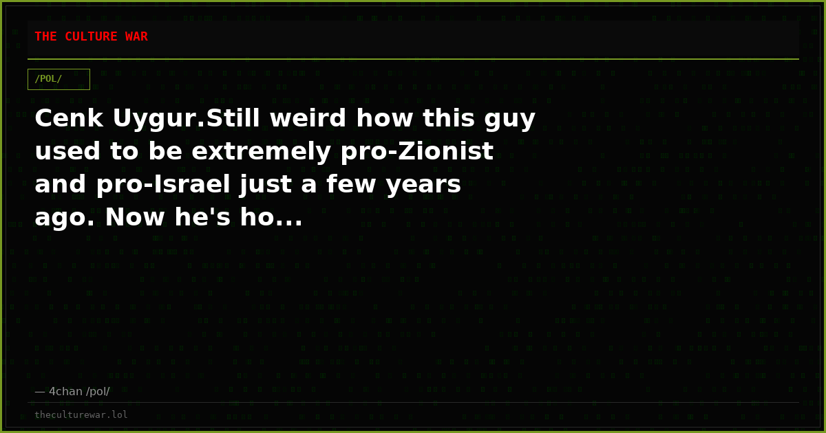 Cenk Uygur.Still weird how this guy used to be extremely pro-Zionist and pro-Israel just a few years ago. Now he's ho...