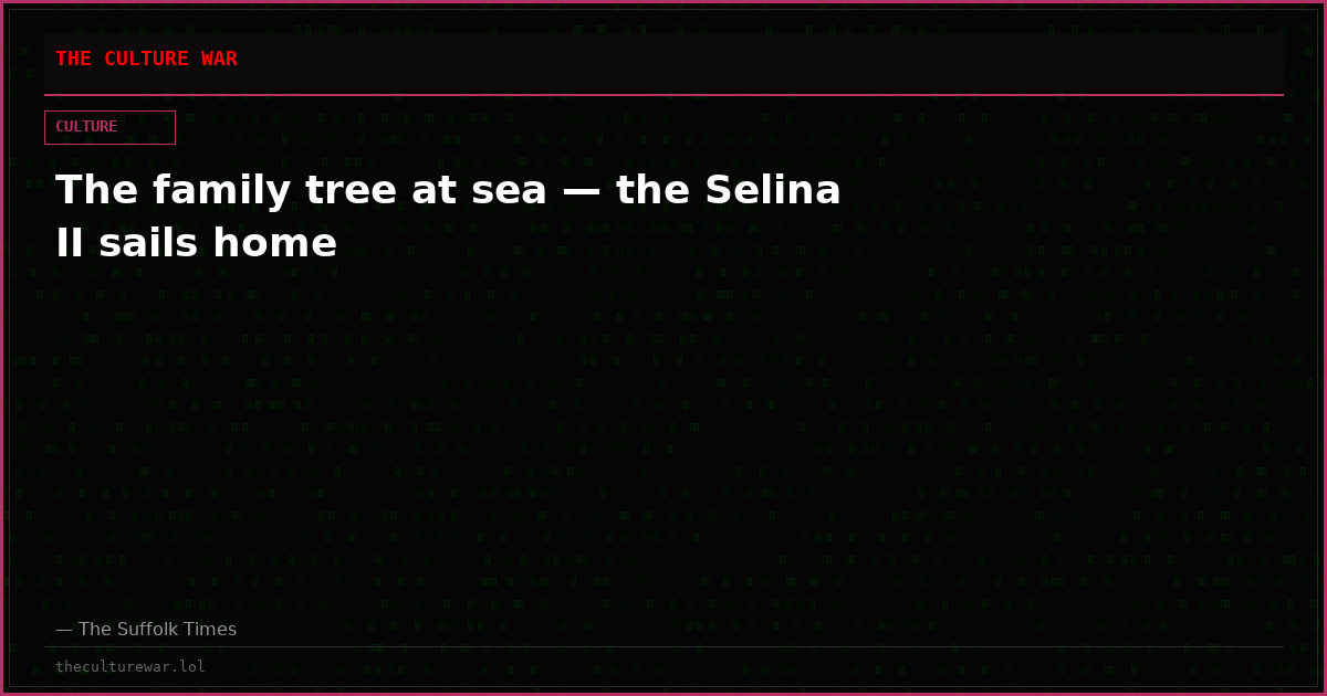 The family tree at sea — the Selina II sails home
