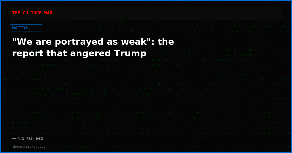 "We are portrayed as weak": the report that angered Trump
