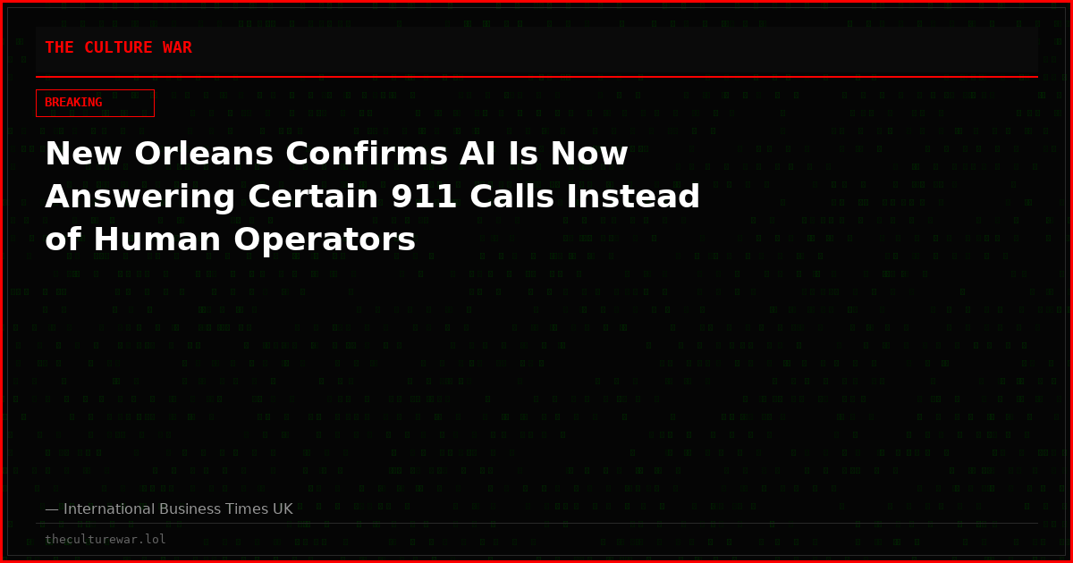 New Orleans Confirms AI Is Now Answering Certain 911 Calls Instead of Human Operators