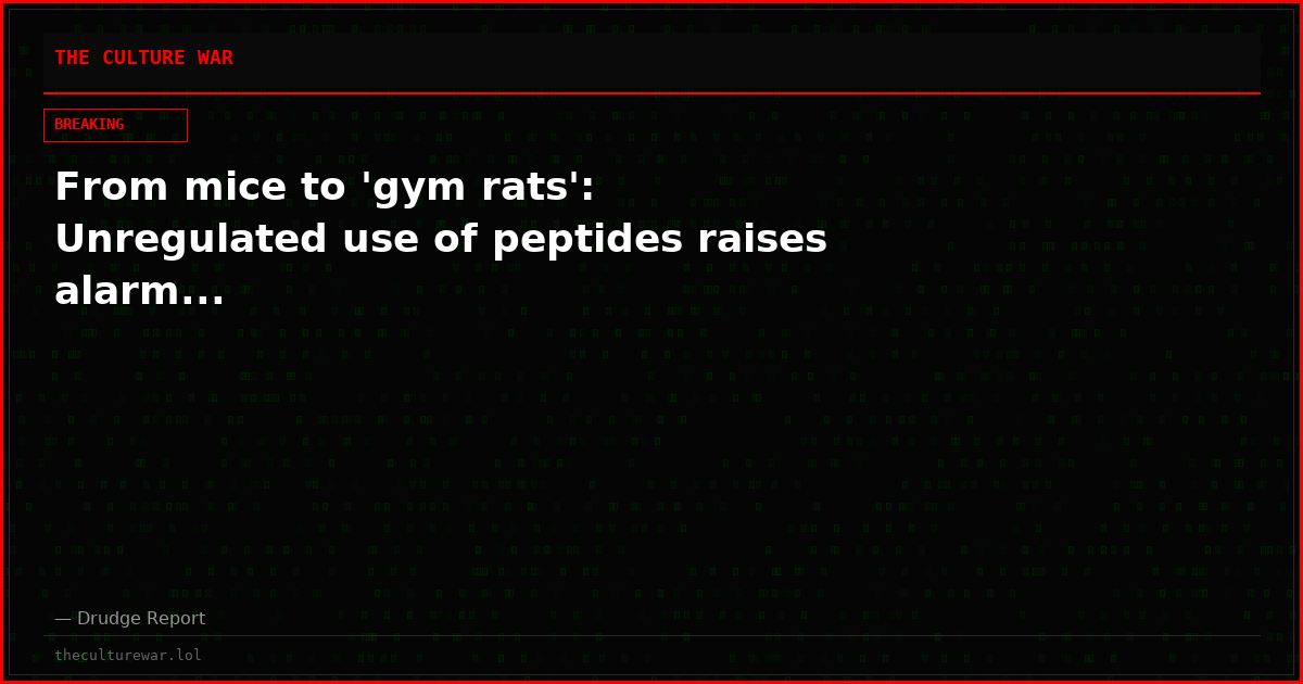 From mice to 'gym rats': Unregulated use of peptides raises alarm...