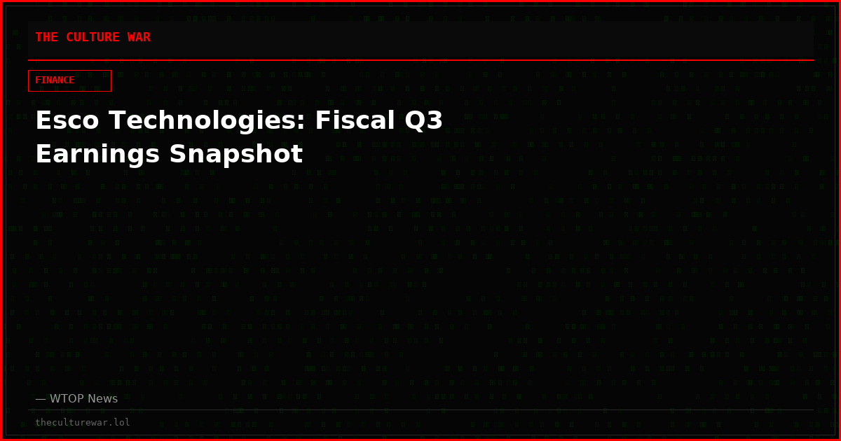 Esco Technologies: Fiscal Q3 Earnings Snapshot