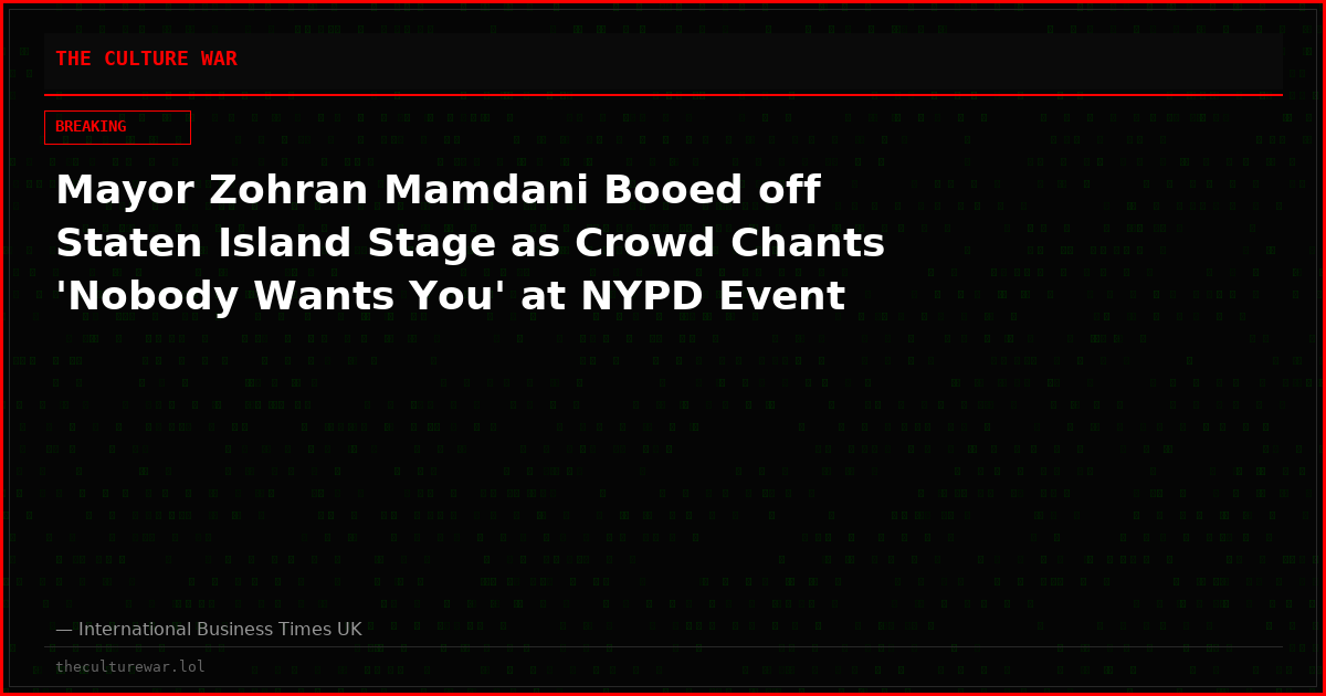 Mayor Zohran Mamdani Booed off Staten Island Stage as Crowd Chants 'Nobody Wants You' at NYPD Event