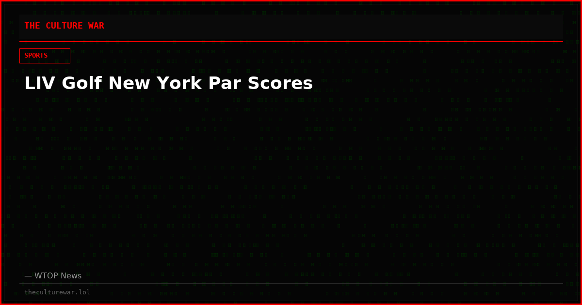 LIV Golf New York Par Scores