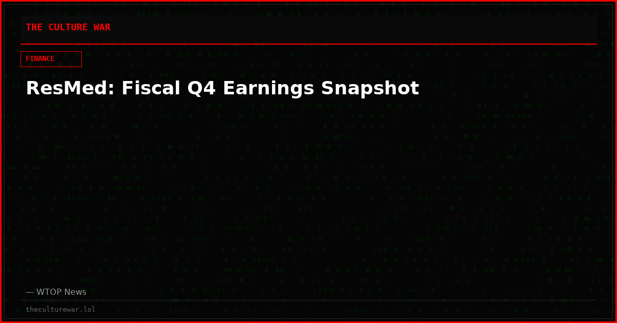 ResMed: Fiscal Q4 Earnings Snapshot