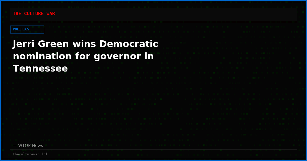 Jerri Green wins Democratic nomination for governor in Tennessee