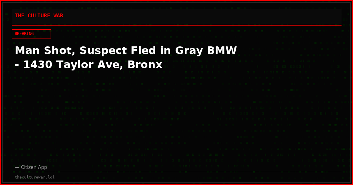 Man Shot, Suspect Fled in Gray BMW - 1430 Taylor Ave, Bronx