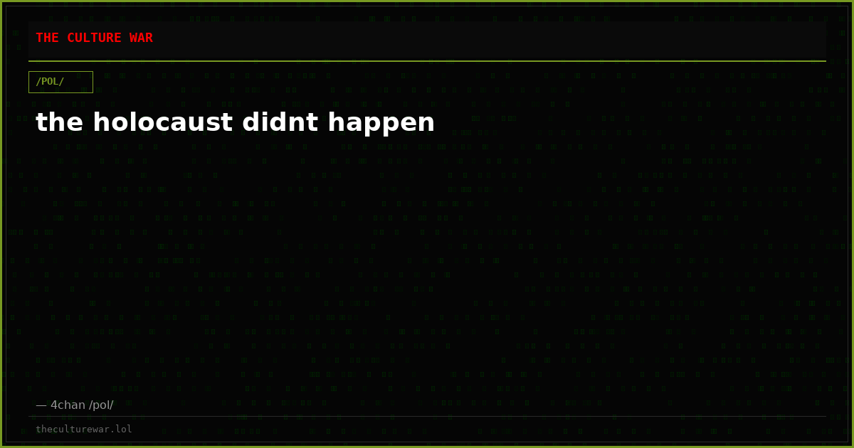 the holocaust didnt happen