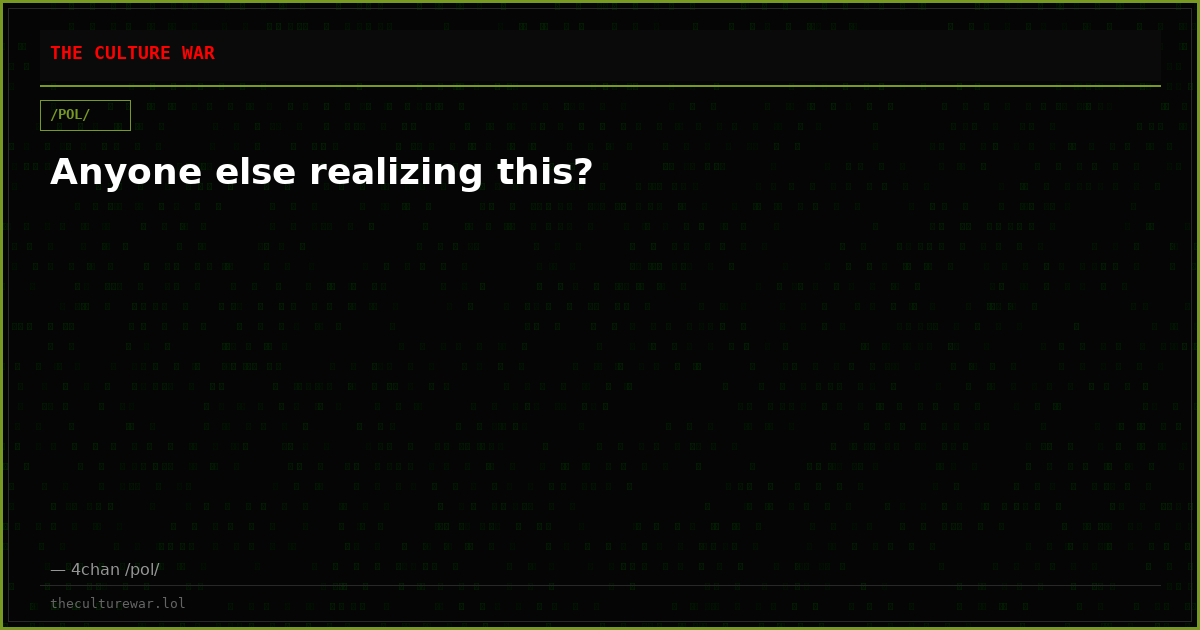 Anyone else realizing this?