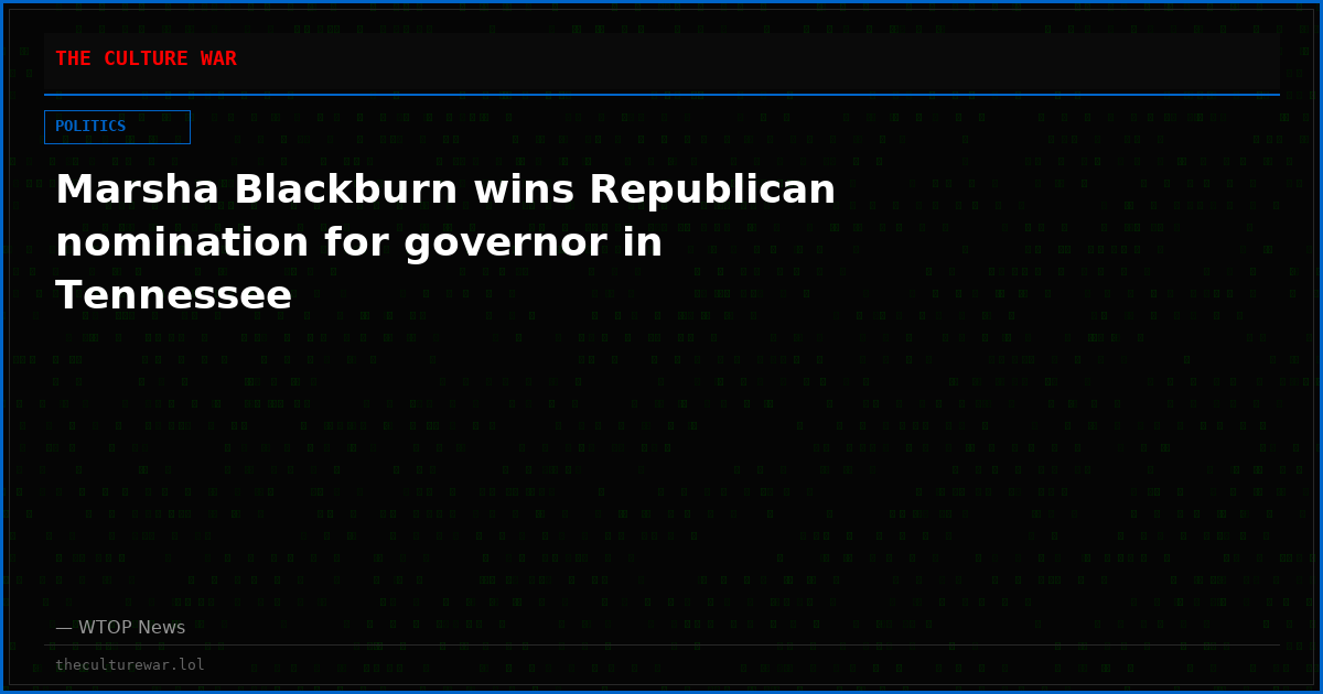 Marsha Blackburn wins Republican nomination for governor in Tennessee