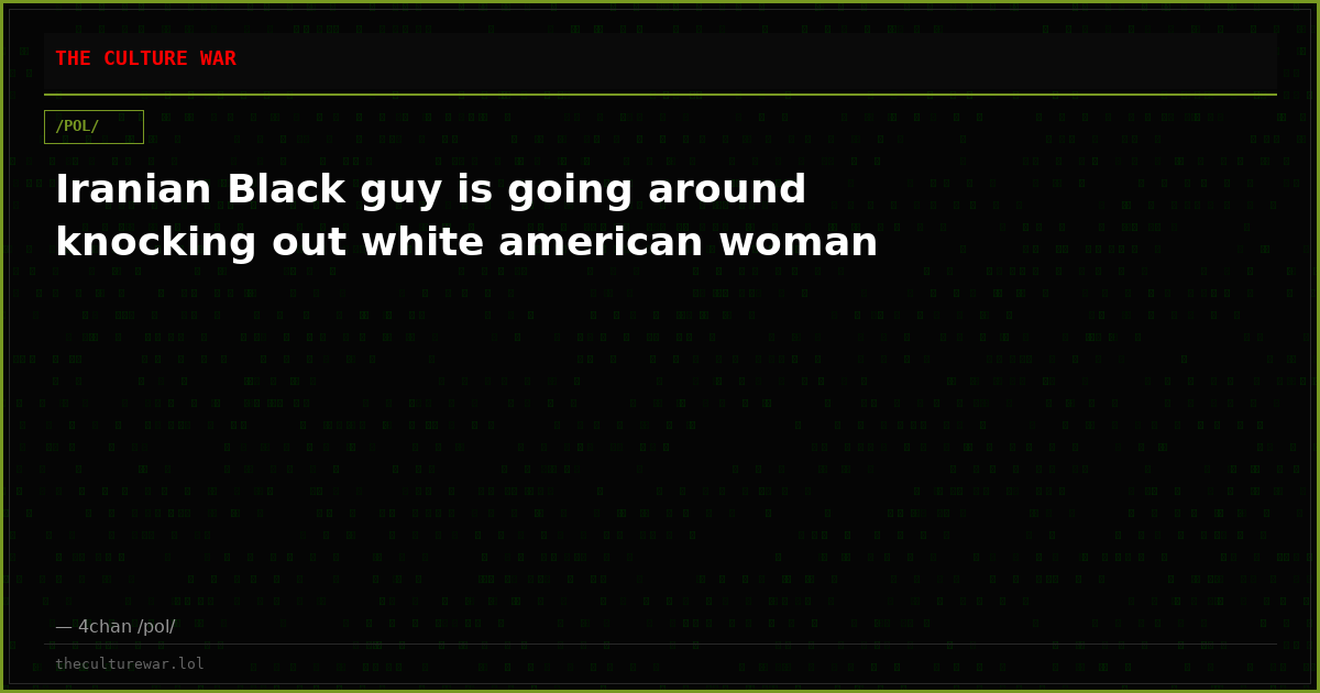 Iranian Black guy is going around knocking out white american woman