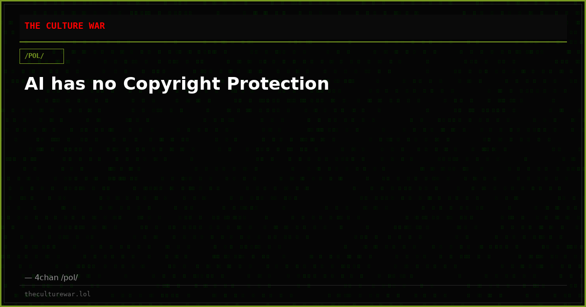 AI has no Copyright Protection