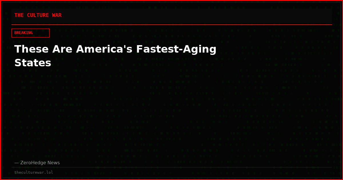 These Are America's Fastest-Aging States