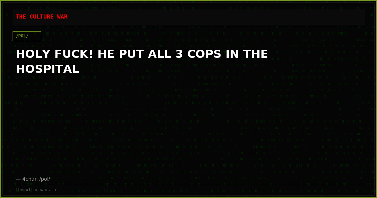 HOLY FUCK! HE PUT ALL 3 COPS IN THE HOSPITAL