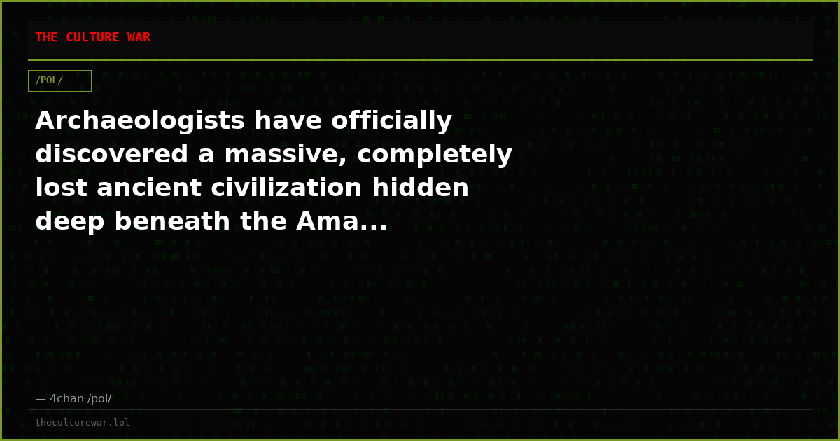 Archaeologists have officially discovered a massive, completely lost ancient civilization hidden deep beneath the Ama...