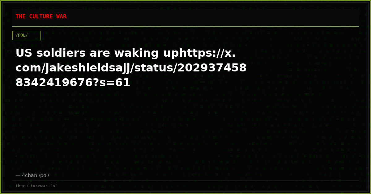 US soldiers are waking uphttps://x.com/jakeshieldsajj/status/2029374588342419676?s=61