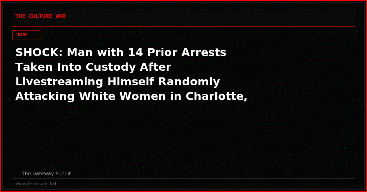 SHOCK: Man with 14 Prior Arrests Taken Into Custody After Livestreaming Himself Randomly Attacking White Women in Charlotte, North Carolina (VIDEO)
