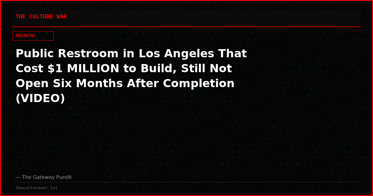 Public Restroom in Los Angeles That Cost $1 MILLION to Build, Still Not Open Six Months After Completion (VIDEO)