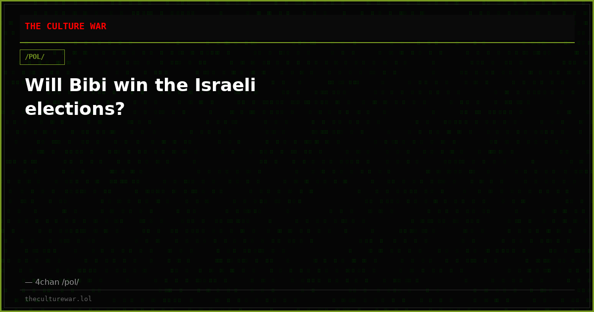 Will Bibi win the Israeli elections?