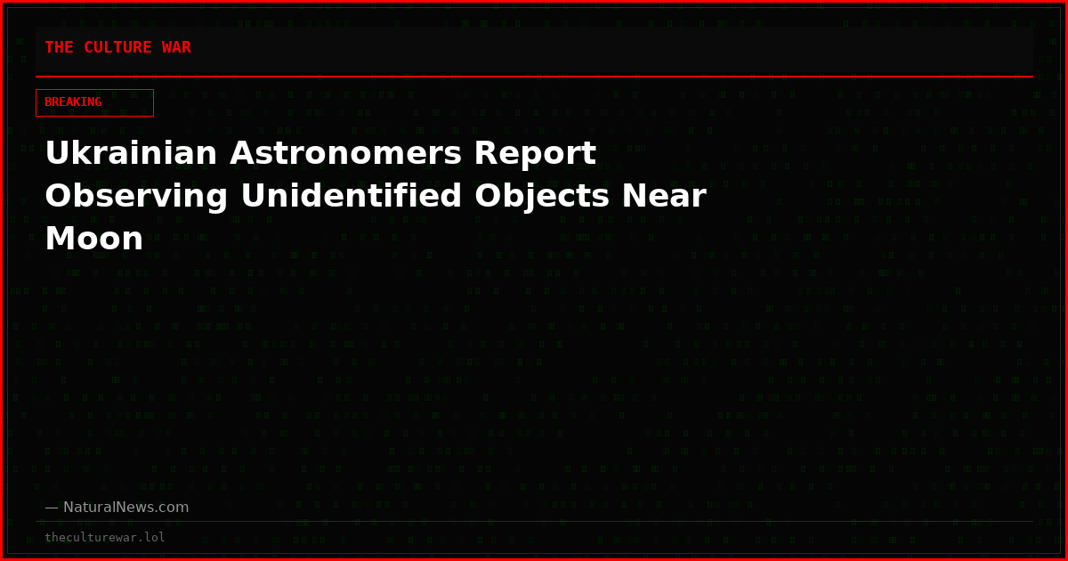 Ukrainian Astronomers Report Observing Unidentified Objects Near Moon