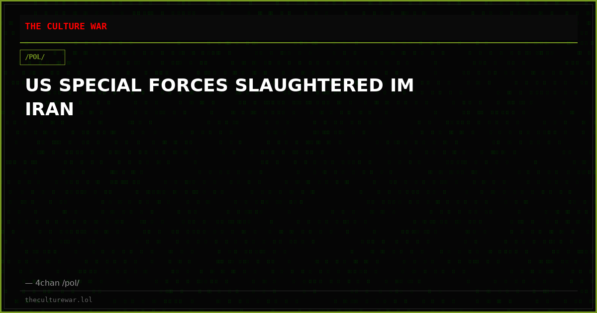 US SPECIAL FORCES SLAUGHTERED IM IRAN
